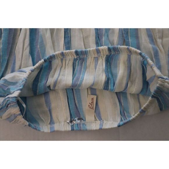 Elan NR-DVR7095 Women's Sz M White/Blue Striped Strapless Coulotte Jumpsuit - Picture 3 of 8